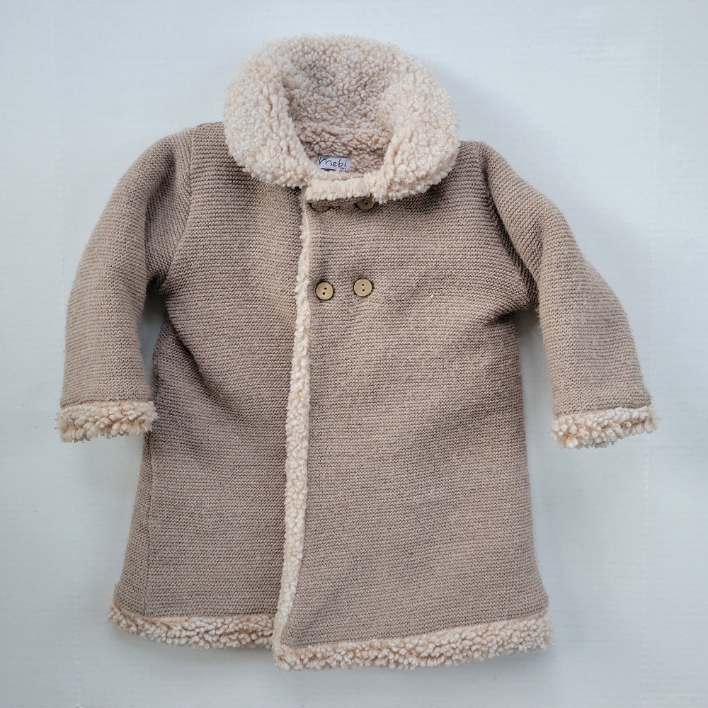 18M Mebi Baby Tan Knit Coat